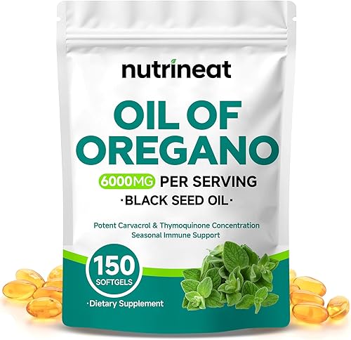 Cápsulas de aceite de orégano (150 cápsulas blandas), cápsulas de aceite de orégano orgánico, aceite de orégano con aceite de semilla negra,