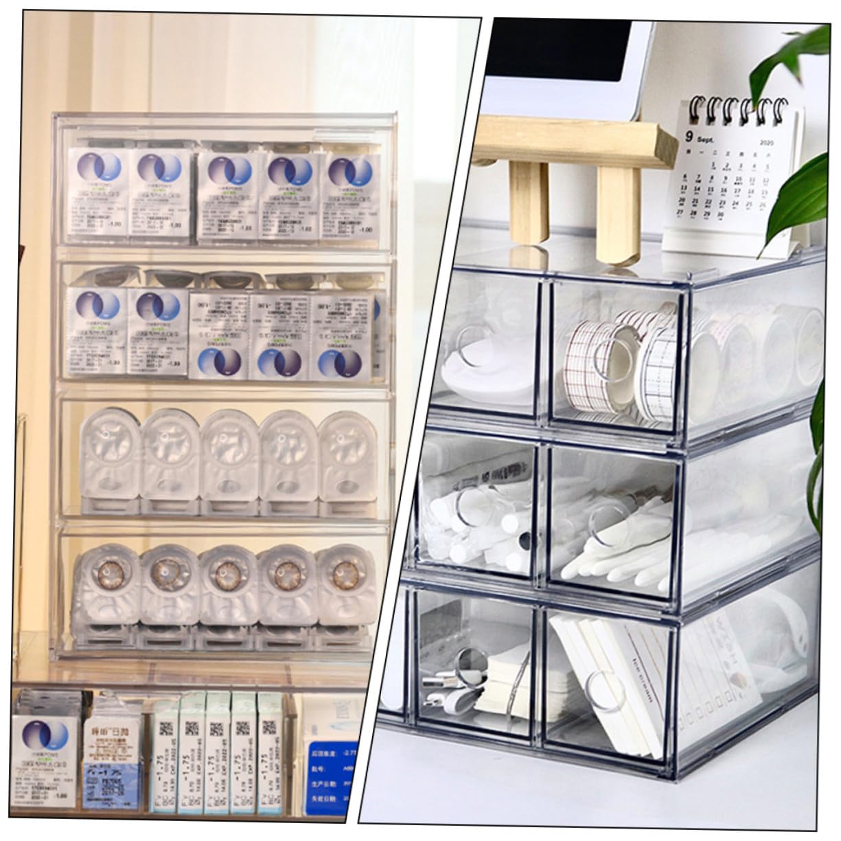 SOIMISS Organizzatore Trucco Acrilico Trasparente Scomparti Impilabile Porta Cosmetici e Gioielli per Bagno e Camera da Letto Organizer Bellezza Multifunzionale per Makeup e Accessori