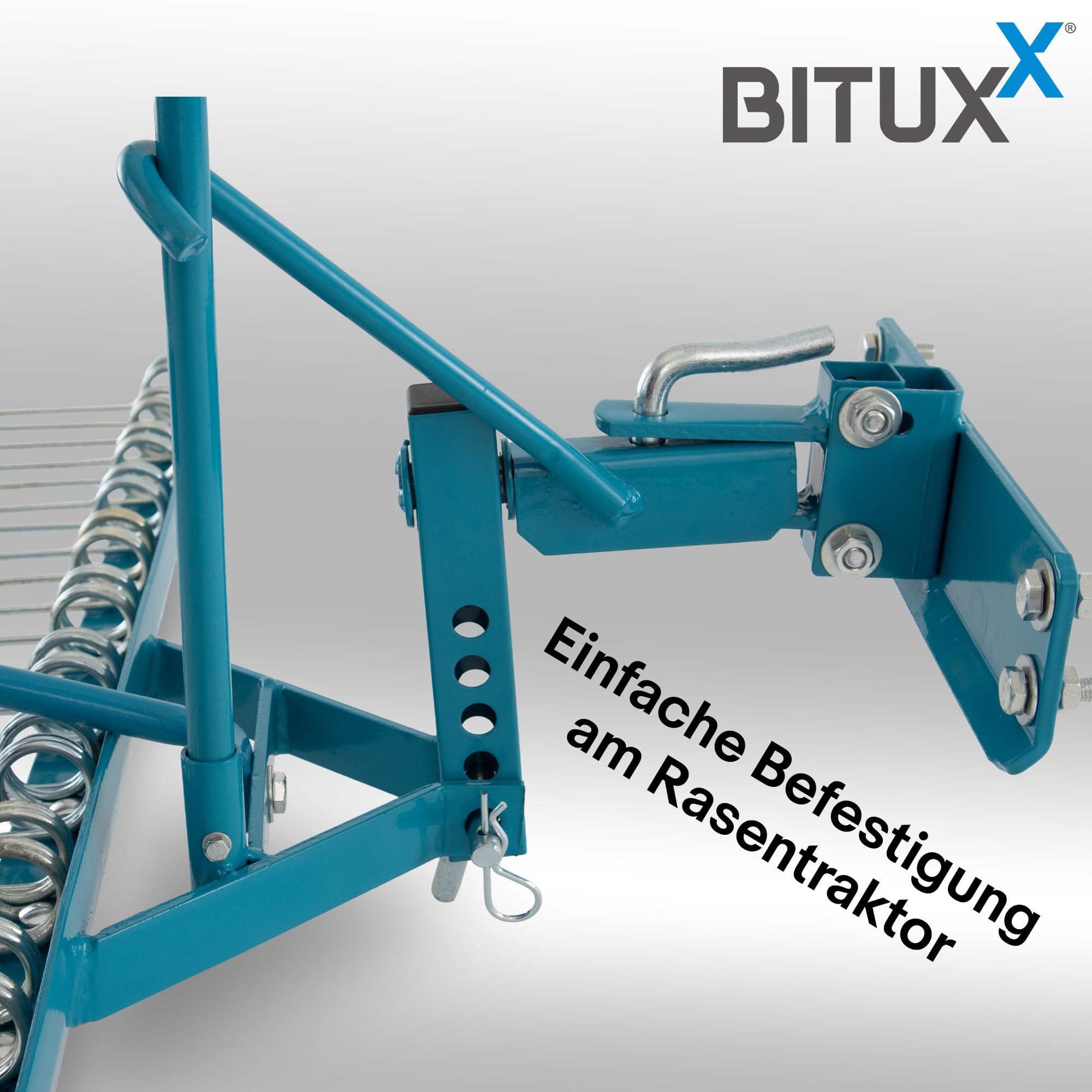 Bituxx Rasenstriegel Vertikutierer Rasenlüfter Entmooser Rasenkamm für Aufsitzmäher Rasentraktor ATV 120cm