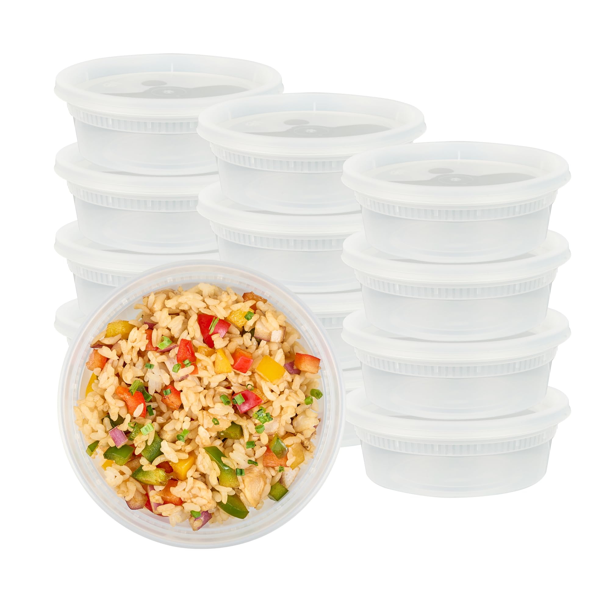 Restaurantware 339/Recipientes y tapas para sopa de sopa, 8 onzas, transparente