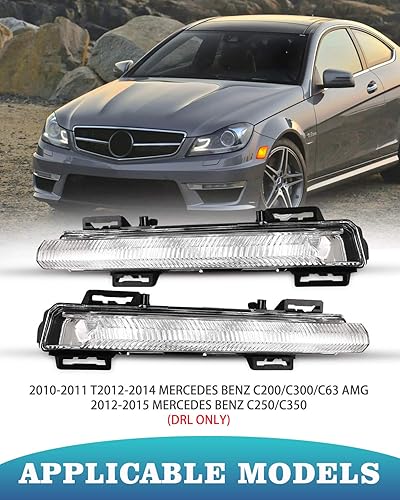 Miniatura 2 de AUTOWIKI 1 par de luces LED de circulación diurna izquierda derecha DRL lámpara antiniebla compatible con Mercedes Benz W204 W212 Clase C Clase E