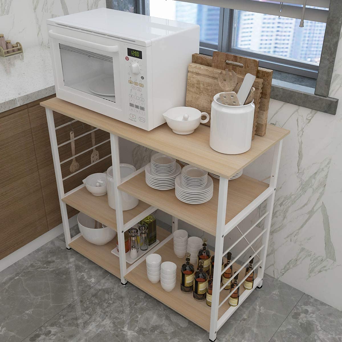 soges Microonde Scaffali Stazione di Lavoro Cucina Armadio per la Conservazione Mensola della Cucina 171-MO