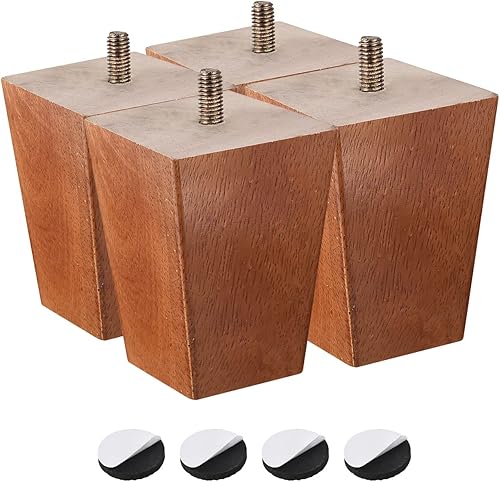 Vista 20 de uxcell Patas para muebles, 7 pulgadas (7.087 in), juego de 4 patas cuadradas de madera maciza para sofá, patas de silla, pies de mesa, piezas