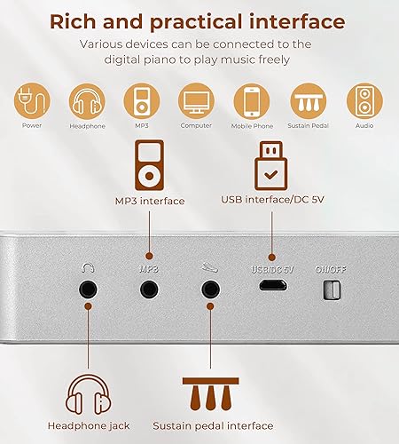 Miniatura 5 de Vangoa Soporte de música con piano de teclado de 61 teclas