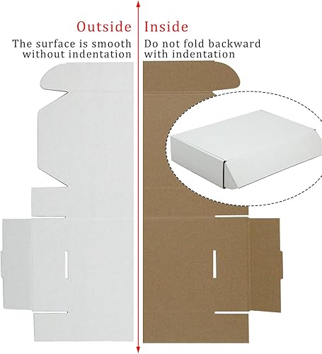 Miniatura 19 de Paquete de 50 cajas de envío pequeñas de 6 x 4 x 1 pulgadas, cajas de cartón corrugado blanco, caja de embalaje de correo móvil Blanco,Negro -,Marrón