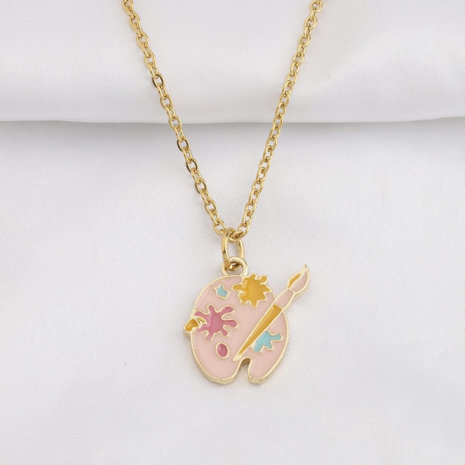 BNQL Artist Palette Necklace - Painter & Art Lovers Jewelry - Paint Brush Design - Perfect for Art Students & Teachers - Image 3