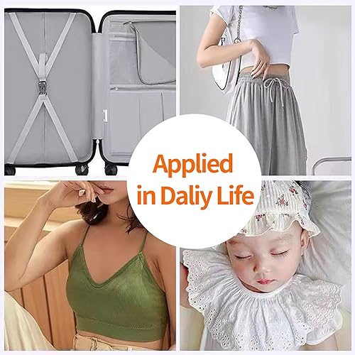 Miniatura 6 de XKDOUS Banda elástica para costura, 14 de pulgada, 40 yardas, bandas elásticas de punto blanco, cordón elástico alto para coser cintura y pantalones