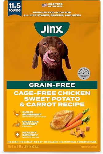 Miniatura 14 de Jinx - Alimento seco premium sin granos para perros, para todas las etapas de la vida - Galletas de pollo real, batata y zanahoria