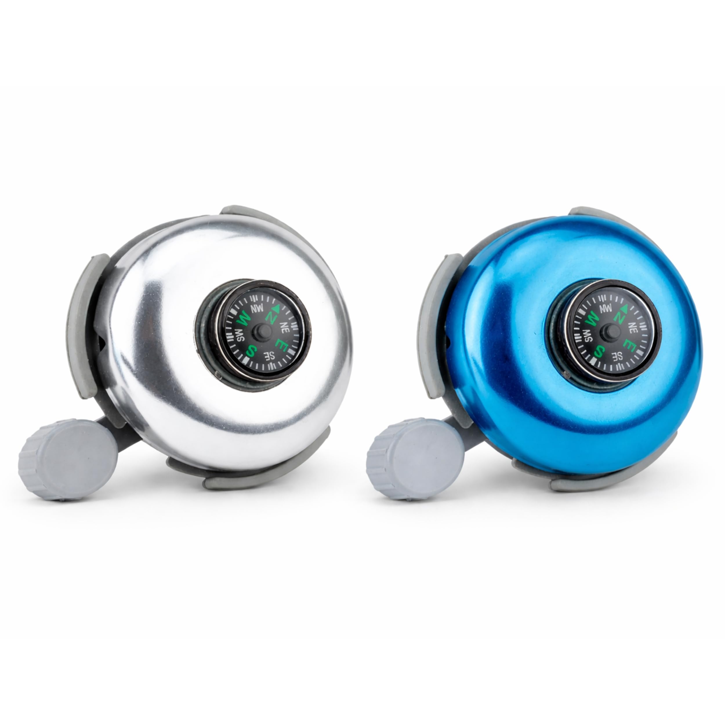 Lot de 2 Sonnettes de Vélo avec Boussole Intégrée - Couleurs Aléatoires