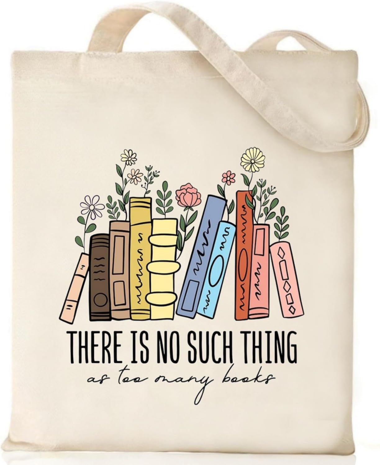 Canvas Tote Bag for Women with Inner Pocket, Aesthetic Shoulder Book Bags Gift Totes Shopping Reusable Grocery Bags