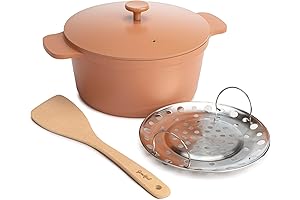 Goodful 4.7-Quart Terracotta Nonstick Dutch Oven, Cast Aluminum All-In-One Pot With Matching...
