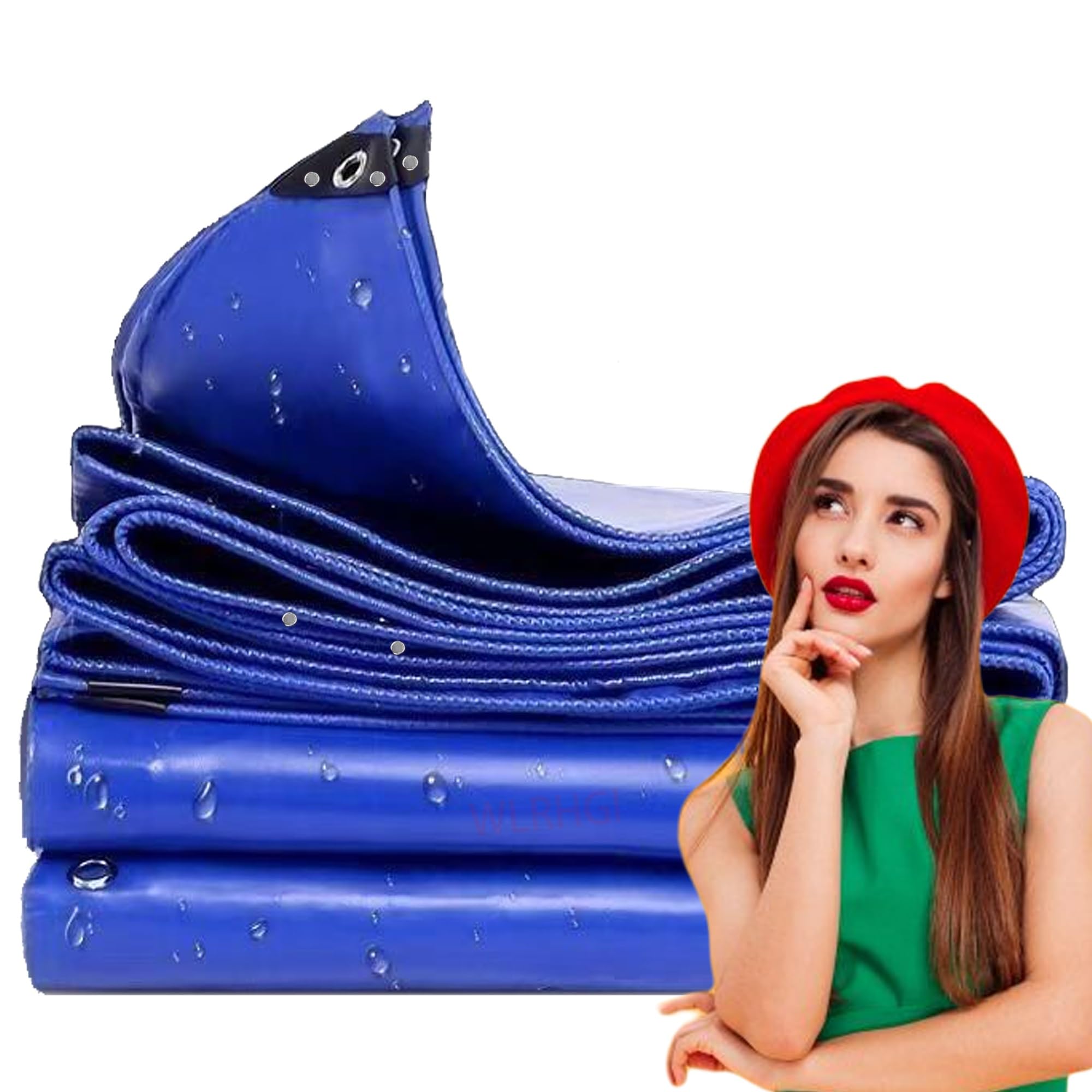 Stoff Tarps Wasserdicht Mehrzweck, 2 x 15.5 m Zeltteppich Vorzeltteppich Vorzeltboden für Ourdoor Camping Schutzplane WLR010, Blau