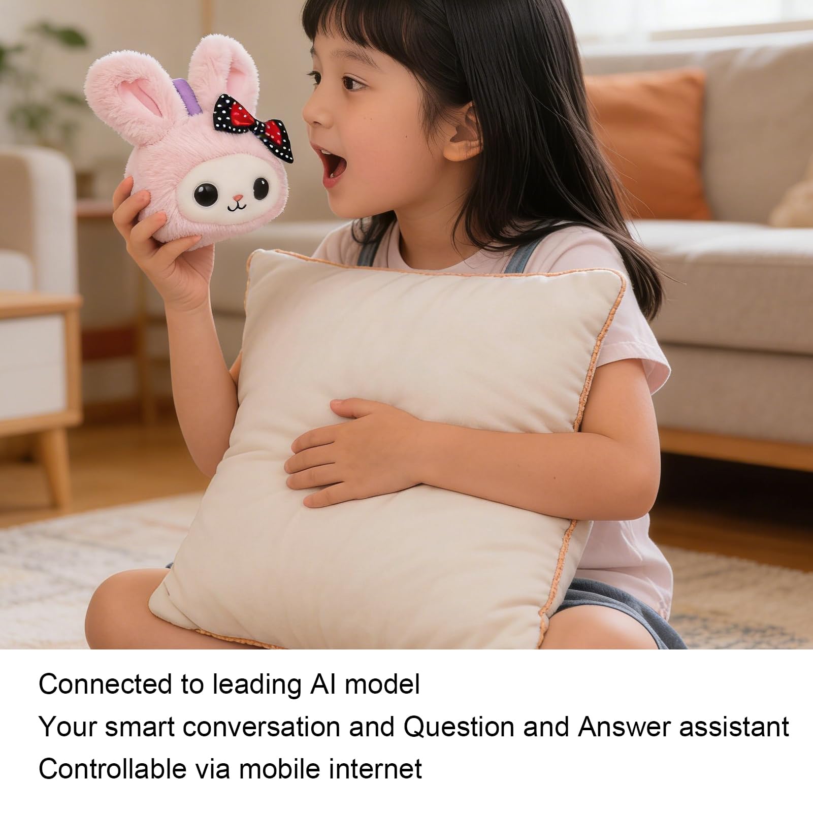 banapoy Juguete de Peluche AI ​​Companion, Conejito 66 Idiomas