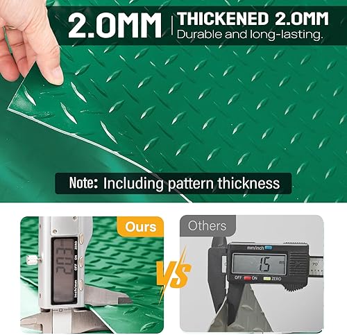 Miniatura 47 de TUFFIOM Tapete de suelo de garaje de 7.5 x 20 pies, placa de diamante gruesa de PVC, rollo de suelo para debajo del automóvil, alfombrillas