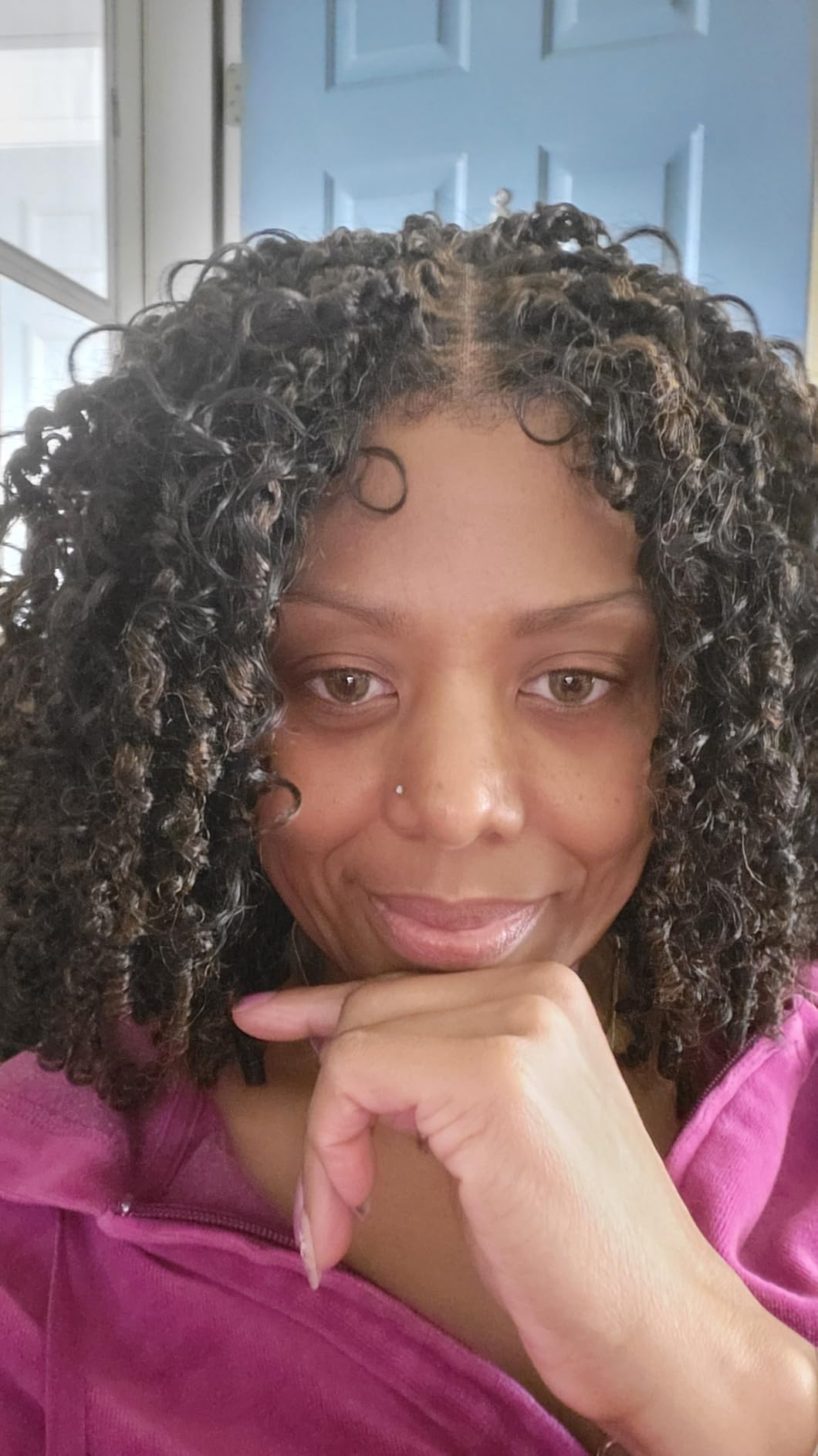Frodio Veralux Fiber 12'' Synthetic 11X4 Lace Frontal Wig 200% Density Micro Twist Curly Wigs 11X4 Closure HD Lace Dreadlock Wig Glueless Wigs Natural Black Ready to Go Wig for Women