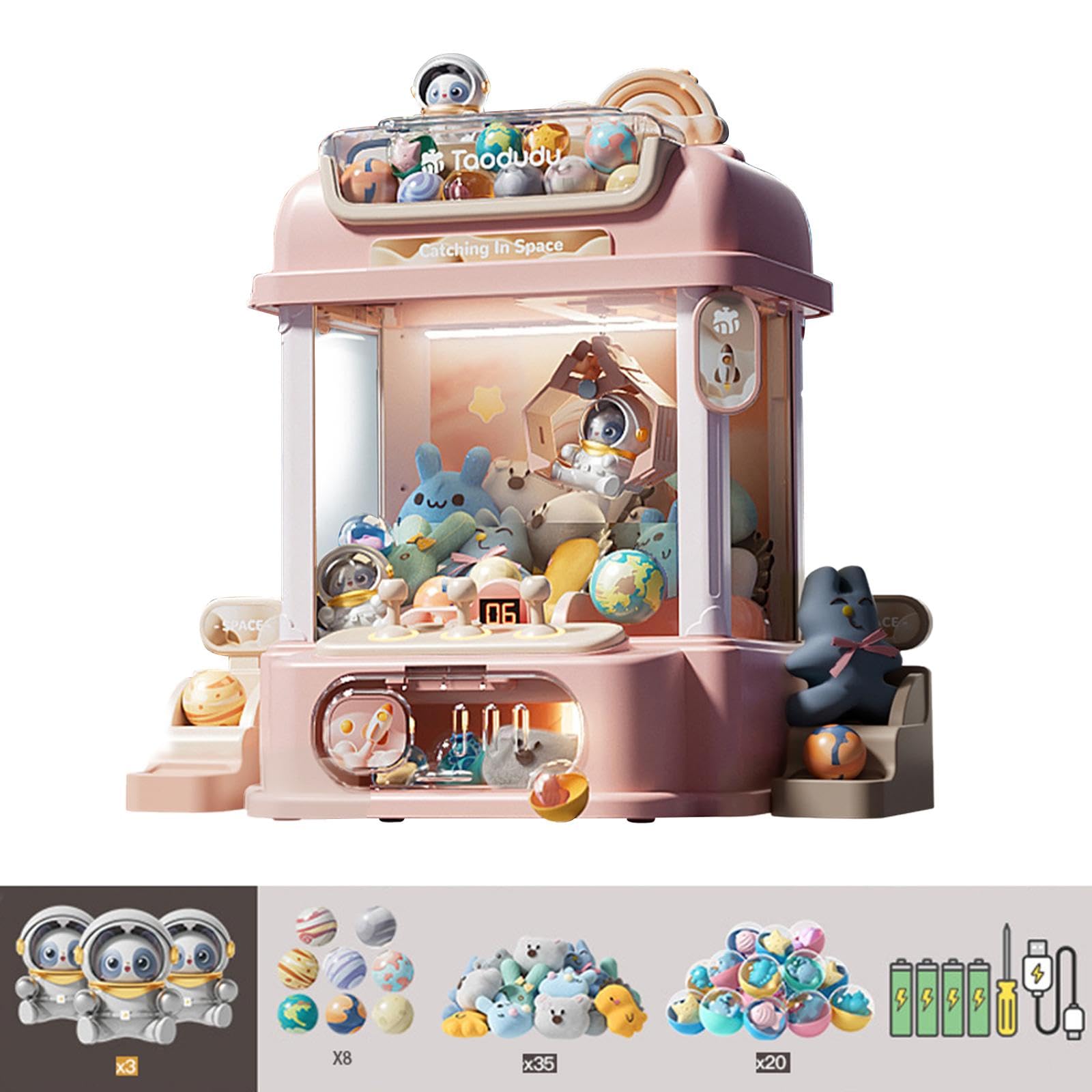 Mini Greifautomat, Elektronisches Arcade Spiel, Kleine Kapselspielzeuge mit Plüschpuppen, Mini Greifautomat für Kinder, für Mädchen Und Jungen, Stil F