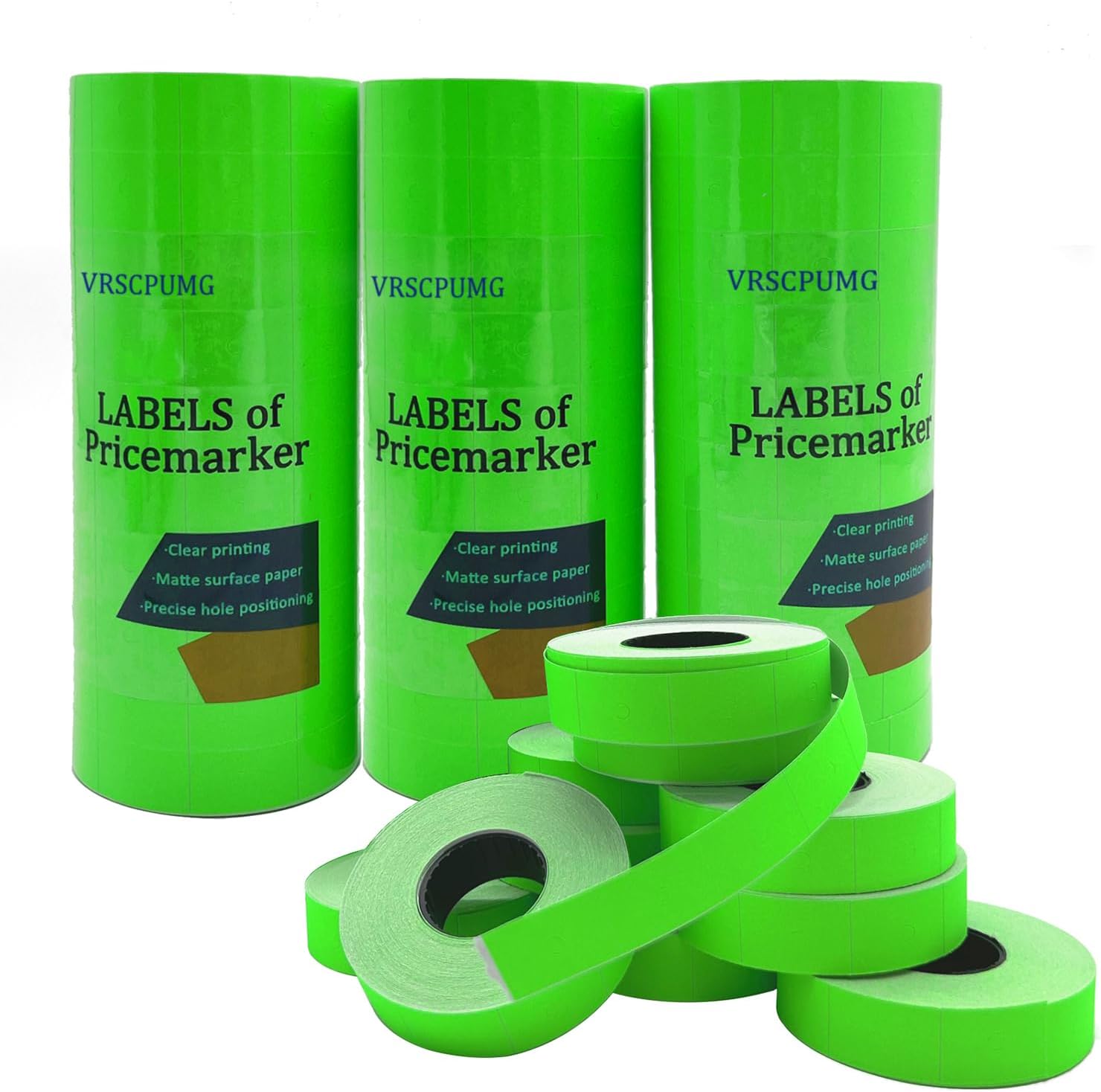 Generic 2-Line Price Gun Labels, 40 Rolls, Green, Universal for MX-6602, MX-6600, YH-689 & More, 20000 Labels