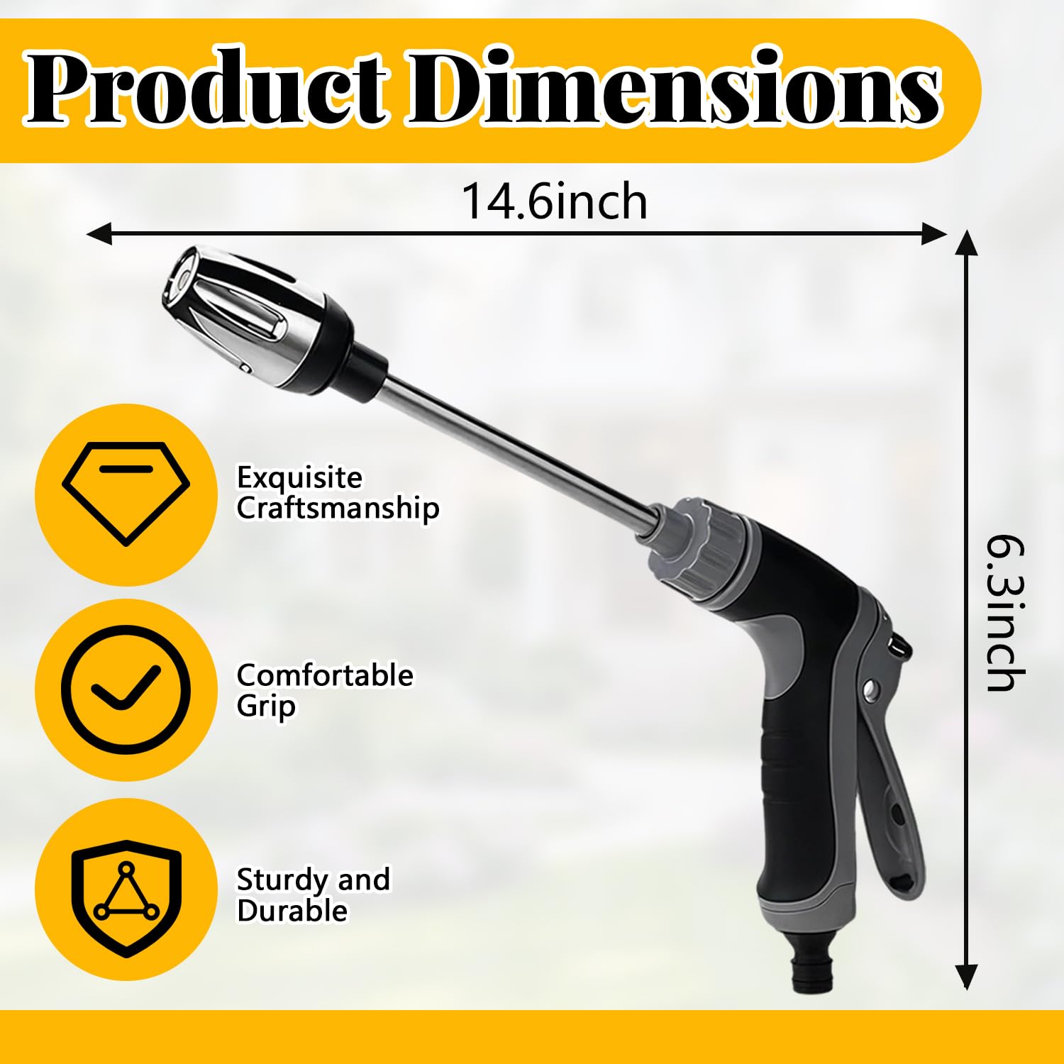 Power Jet pistola ad alta pressione, TurboWasher per tubo da giardino, Pistola ad alta pressione per tubo da giardino con accessori, Idrojet Power Washer per lavaggio auto giardino terrazza