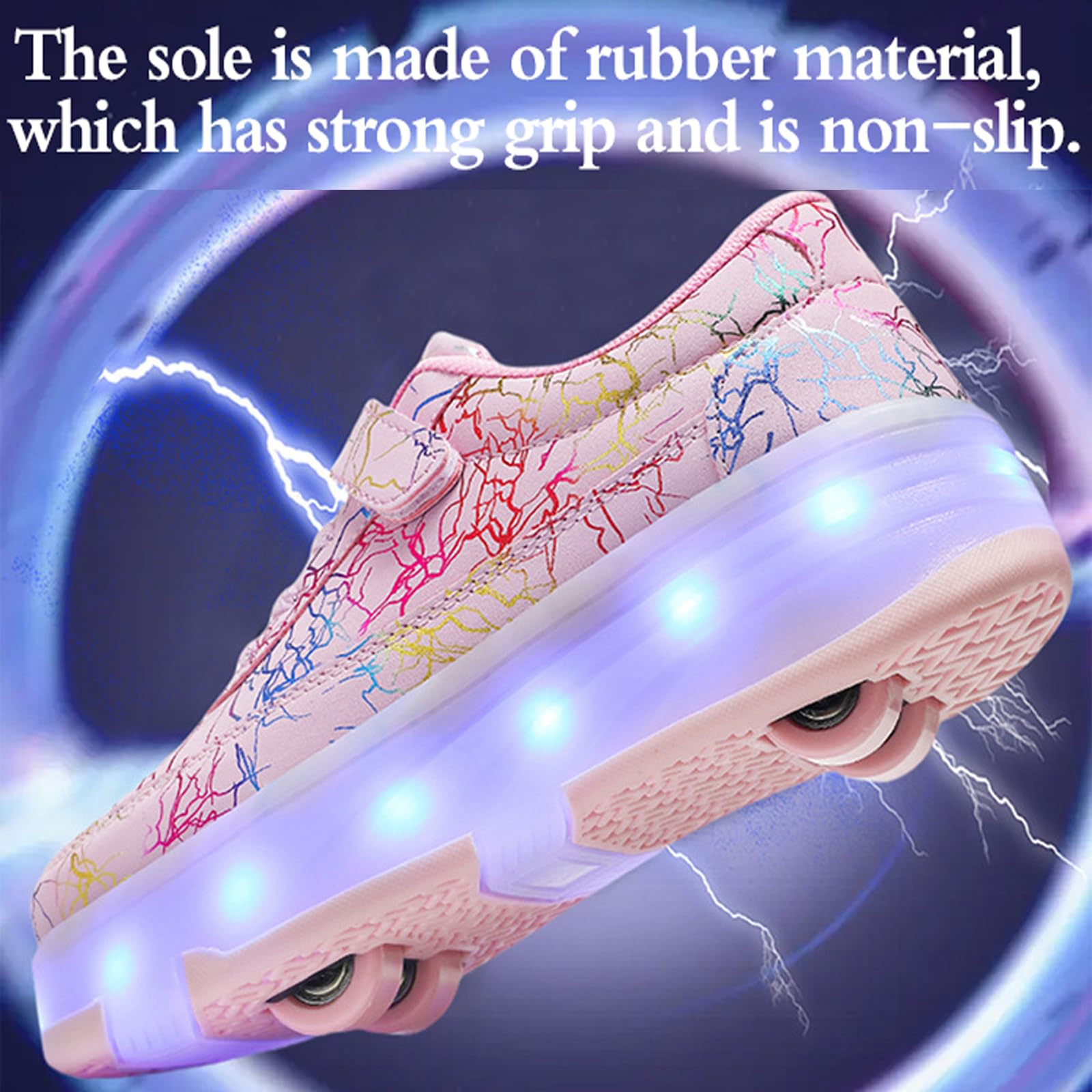 Zapatillas Deportivas con Ruedas para niños,Zapatos con Ruedas para niñas,Zapatillas con Ruedas,con 4 Ruedas Retirable,Retráctil,LED Light-UP,para Regalo decumpleaños Niños y niñas
