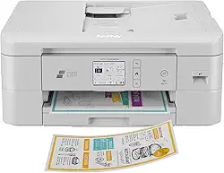 Brother Impressora a jato de tinta colorida multifuncional sem fio com cortador de papel, scanner, copiadora e fax para escritório doméstico, máquina de impressão e corte com impressão móvel e