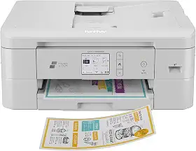 Brother Impressora a jato de tinta colorida multifuncional sem fio com cortador de papel, scanner, copiadora e fax para escritório doméstico, máquina de impressão e corte com impressão móvel e