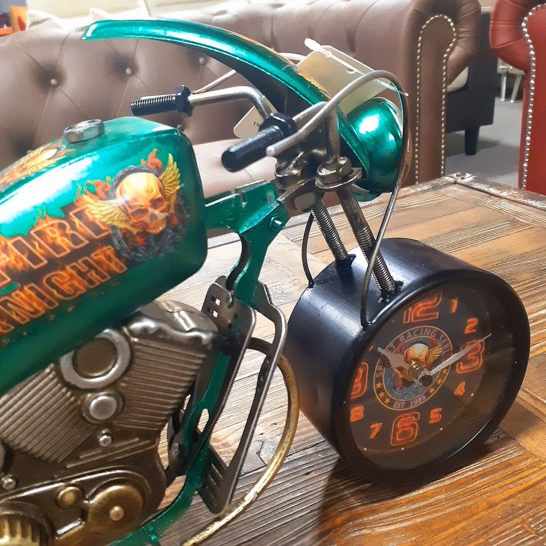 輸入雑貨　アナログ　『ハーレー風バイク置時計』　ブリキ素材　ヴィンテージ仕様 輸入雑貨 アナログ 『ハーレー風バイク置時計』 ブリキ素材