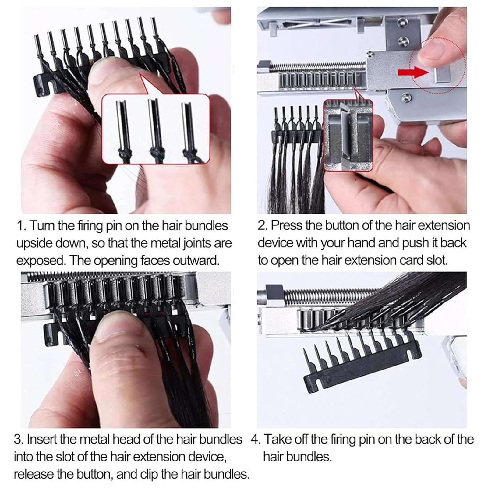 Kit de Máquina para Extensiones de Cabello 6D, Pistola Profesional para Extensiones con Aplicación Sin Marcas - Sistema Rápido Cold Fusion para Cabello Natural de Salón, Sin Pegamento & Sin Calor