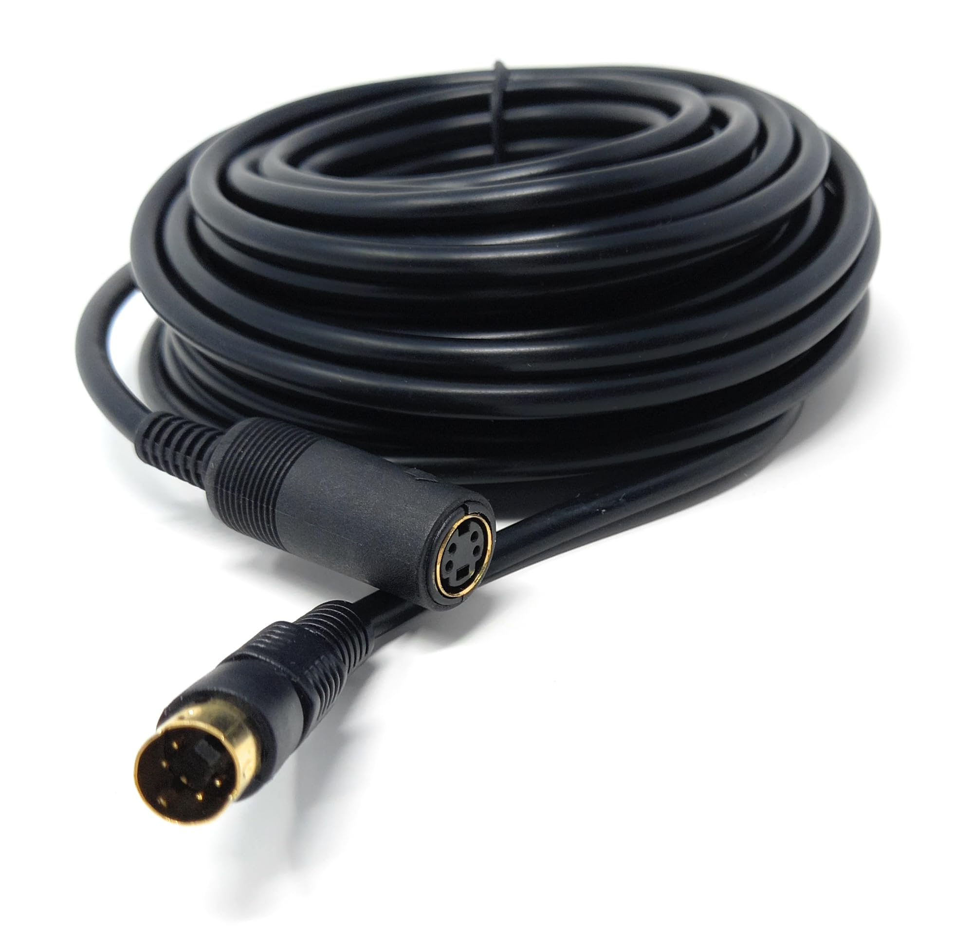 DRUT Câble d'extension S-Vidéo de 10 m, Cordon d'alimentation Mini Din 4 Broches (mâle à Femelle) 33 Pieds