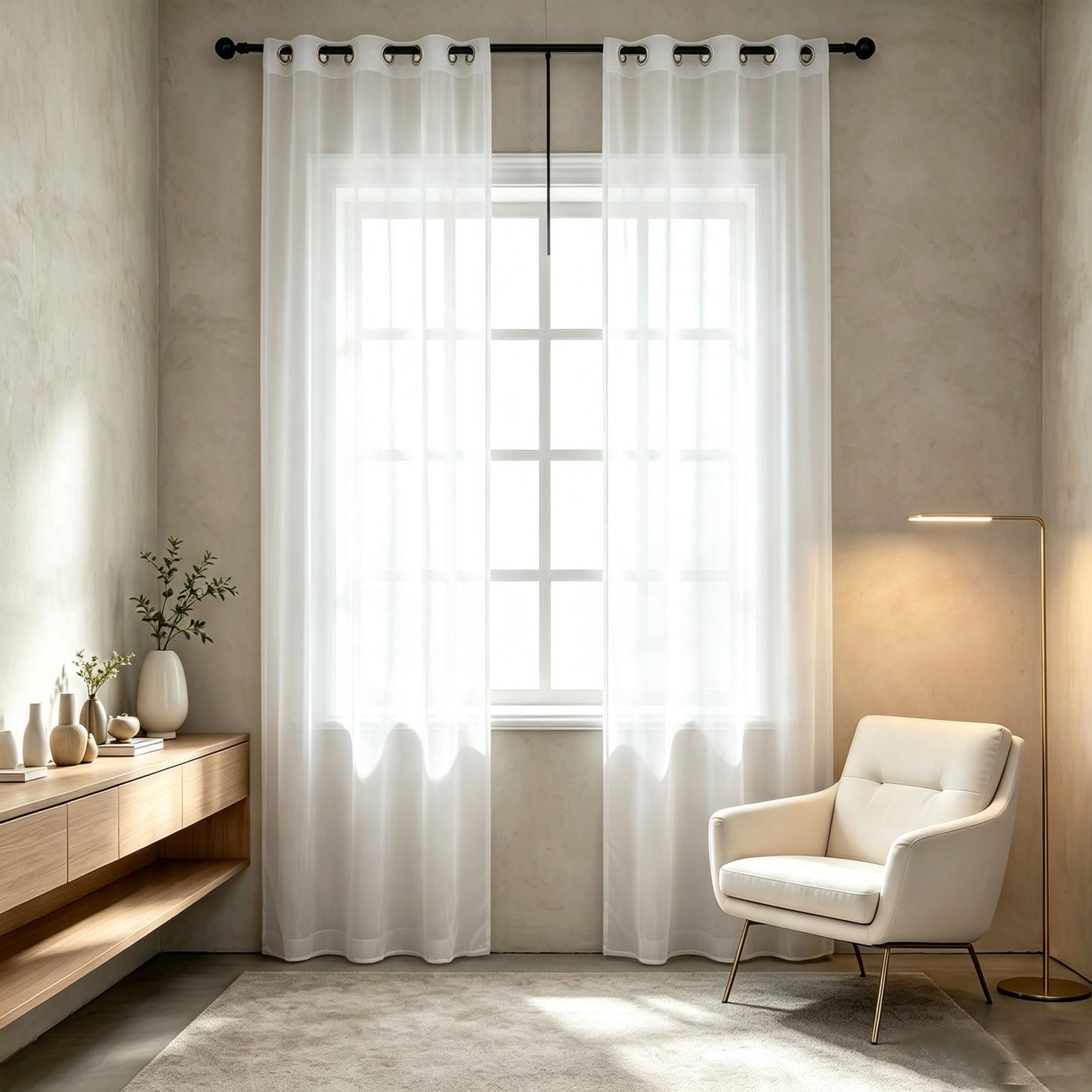 Cortinas para habitacion juvenil con textura ligera y ojales