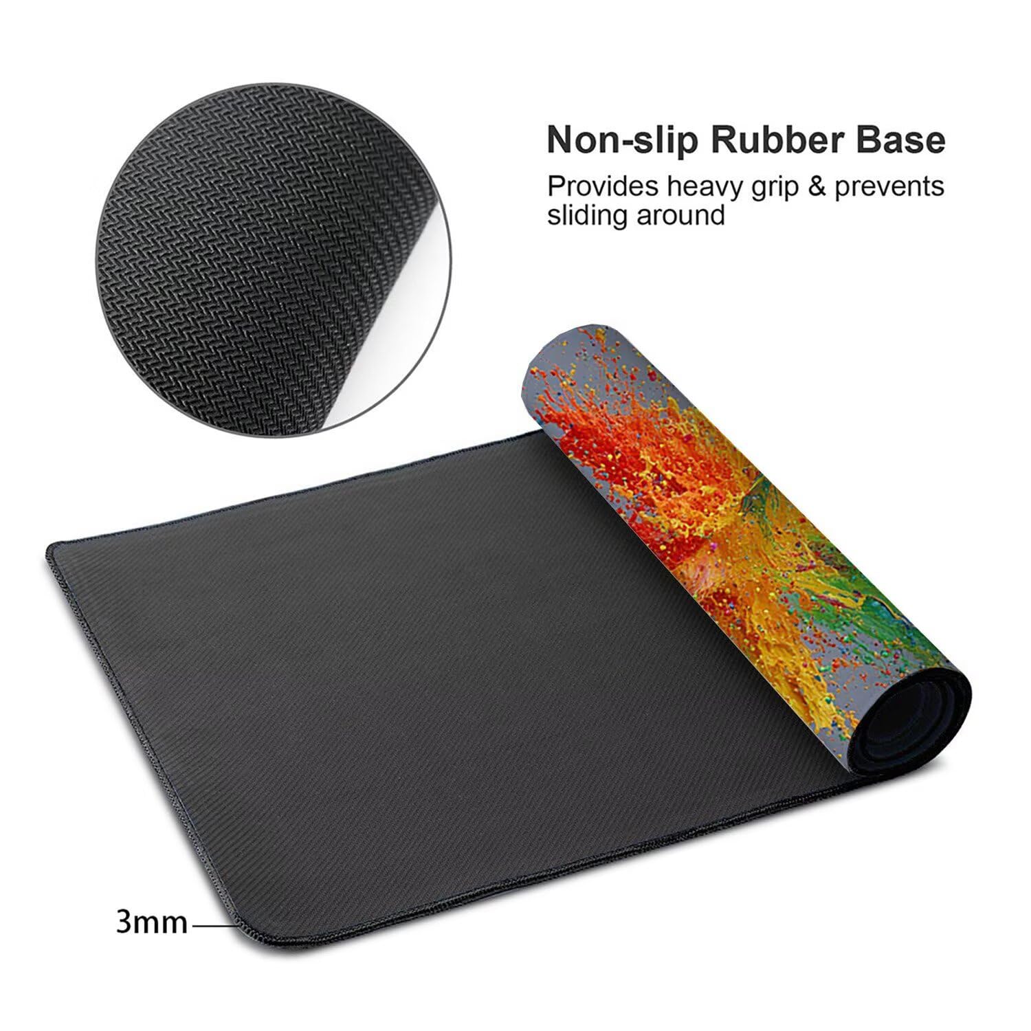 Podkładka pod mysz do gier XXL Mousepad 1600 x 800 mm, duża podkładka pod biurko z antypoślizgową gumową podstawą do gier, komputera, poprawia precyzję i szybkość (kolorowy dym) X69