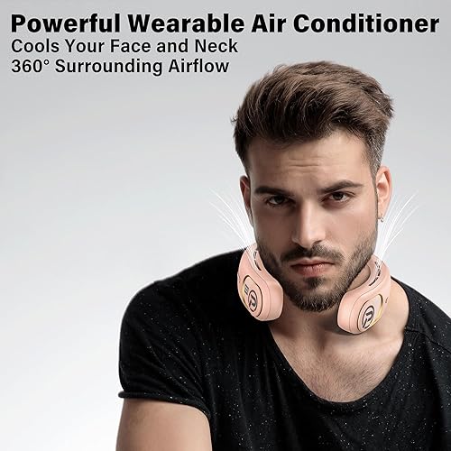 Miniatura 3 de PANERGY Aire acondicionado para el cuello, ventilador de cuello recargable sin aspas de 5000 mAh con 2 placas de enfriamiento, ventilador personal