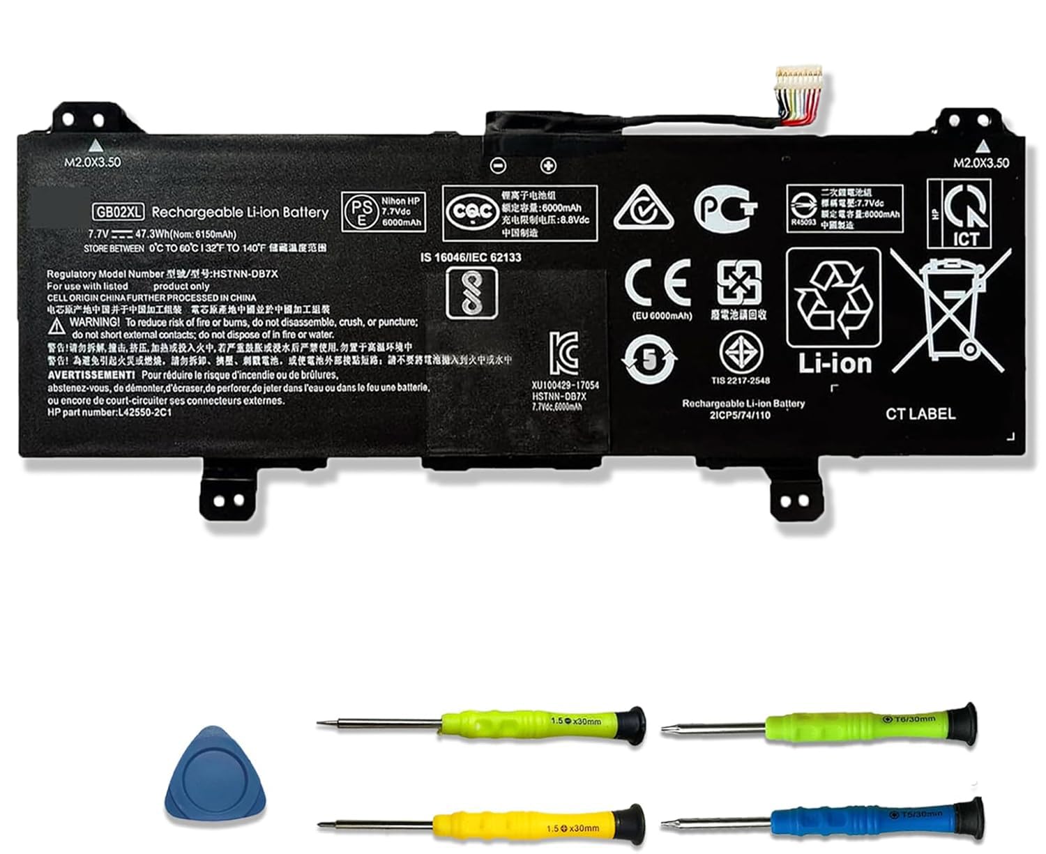GB02XL/GM02XL L42583-002 Laptop Battery Replacement for HP Chromebook X360 14A 14-DB 11 G8 G7 G1 G2 EE/Chromebook 11A G8 G5 G6 EE/Chromebook 14 G5 14-