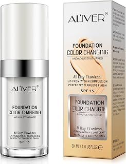 sefudun Foundation 1PCS,Concealer Cover Cream, Flawless Colour Changing Warm Skin Tone Foundation Makeup, Base Nude Face Liquid Cover Concealer