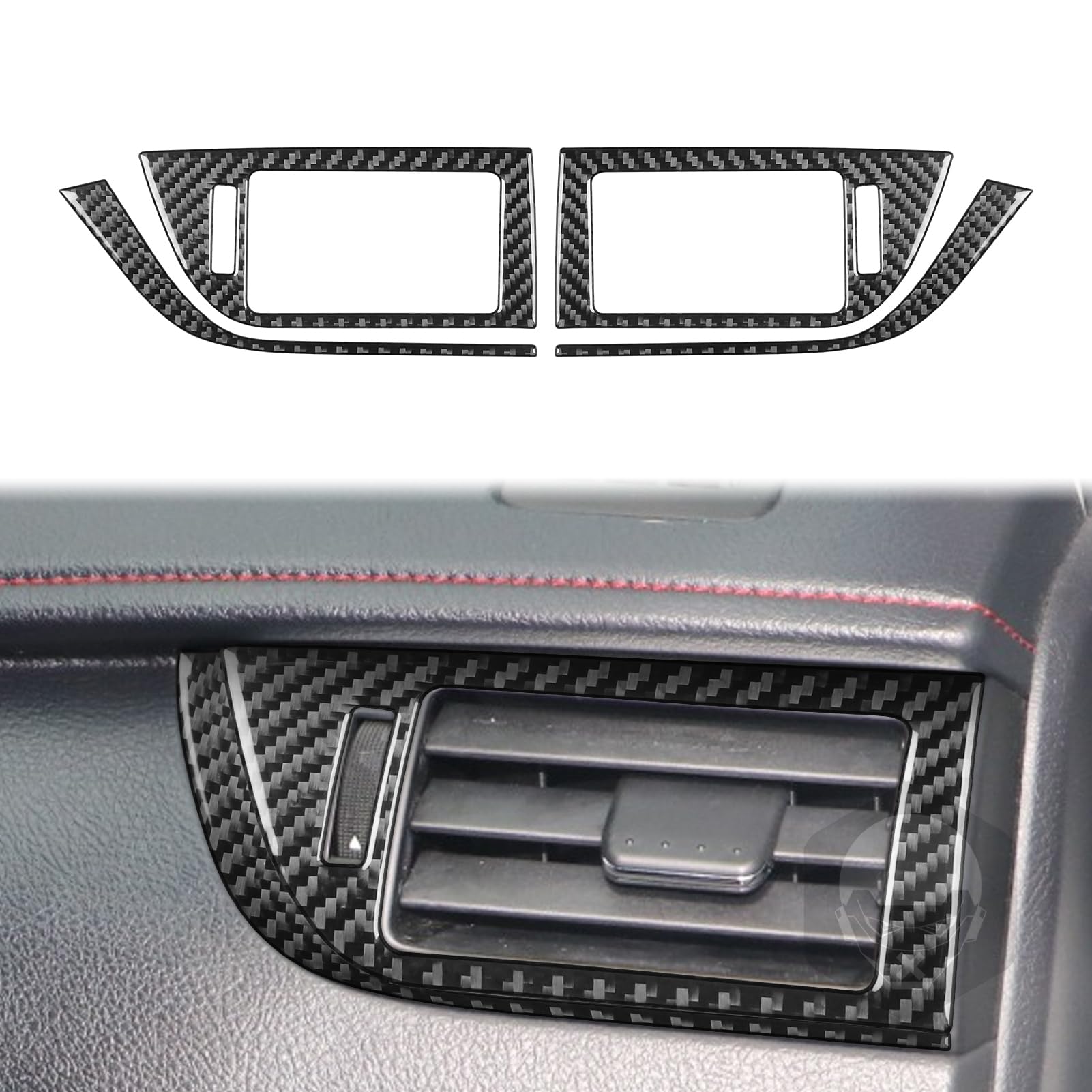Premium Real Carbon Fiber Central Control Side Air Vent Outlet Frame Panal Cover Car Trim Sticker Compatible with Toyota Camry 2015 2016 2017 Interior