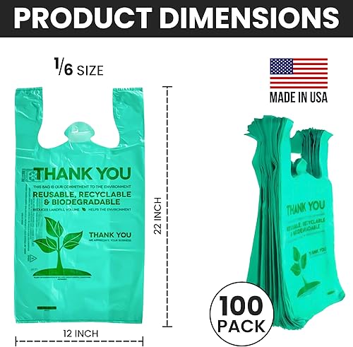 Miniatura 3 de C&S Event Supply Co. Bolsa ecológica verde, bolsas de plástico con asas, bolsas de compras de plástico para comestibles, bolsas de plástico