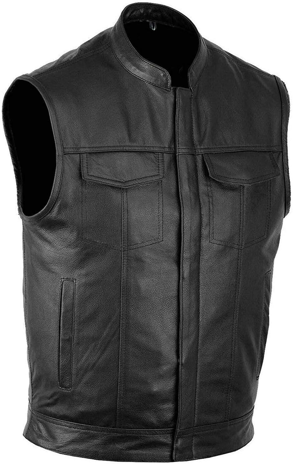 SOA Motorcycle Leather Vest for Men biker Club Style vest with Concealed carry Gun Pocket SOA Motorcycle Leather Vest for Men biker Club Style vest with Concealed carry Gun Pocket