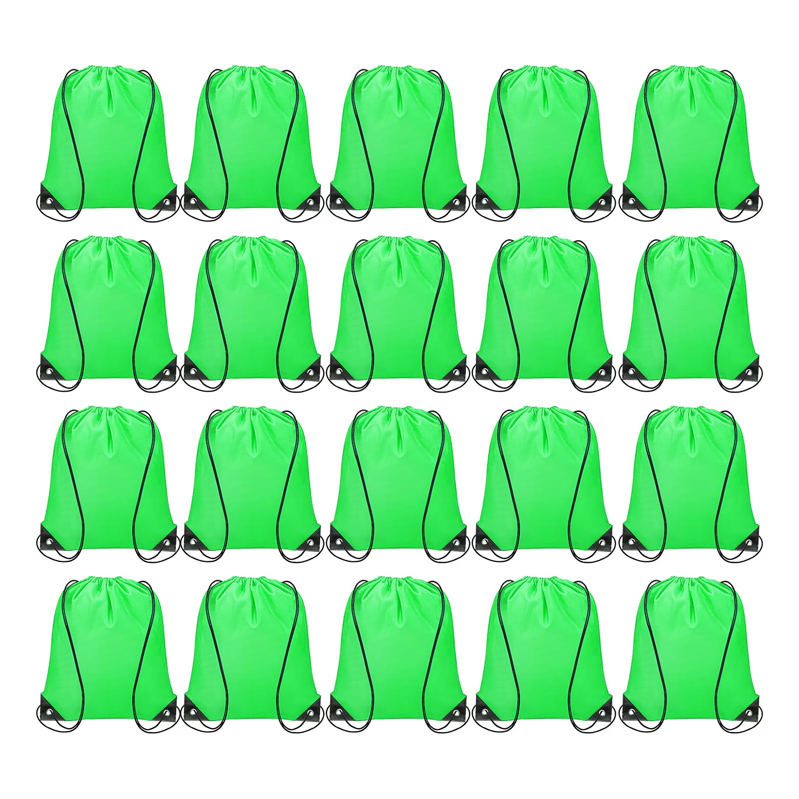 Muiltvoe 20pcs Drawstring Bags Draw String Backpack Bulk Polyester Sport Draw String Bag Gym Sack Cinch Tote String Backpack for Gym Party Sport Trip Swimming Beach, Orange
