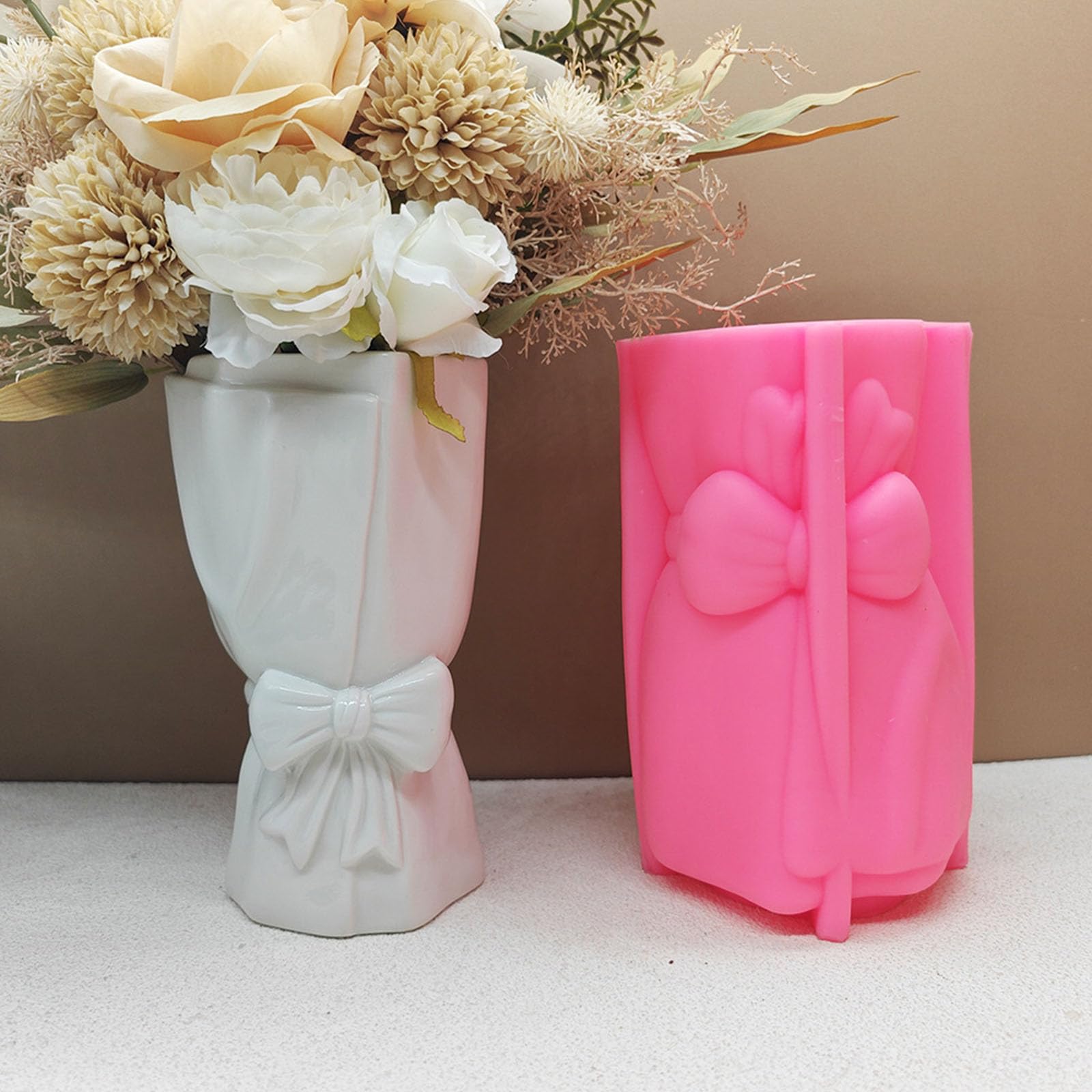 PURPLELILY Moldes de silicona para jarrones de resina epoxi, moldes de silicona para floreros, moldes de silicona para hacer velas, floreros, decoración del hogar