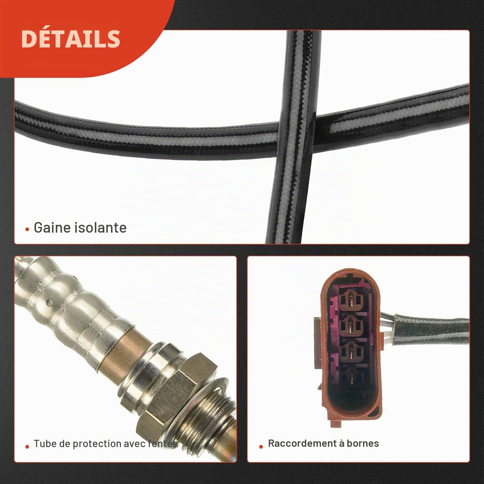 Frankberg Sonde lambda (capteur de diagnostic après catalyseur) 03C906262 | Compatible avec: Polo 9A 9N, R.o.o.m.s.t.e.r 5J7, NH3 rapide, Ibiza IV ST 6J8 6P8, Ibiza IV 6J5 6P1, Fabia I Salon 6Y3