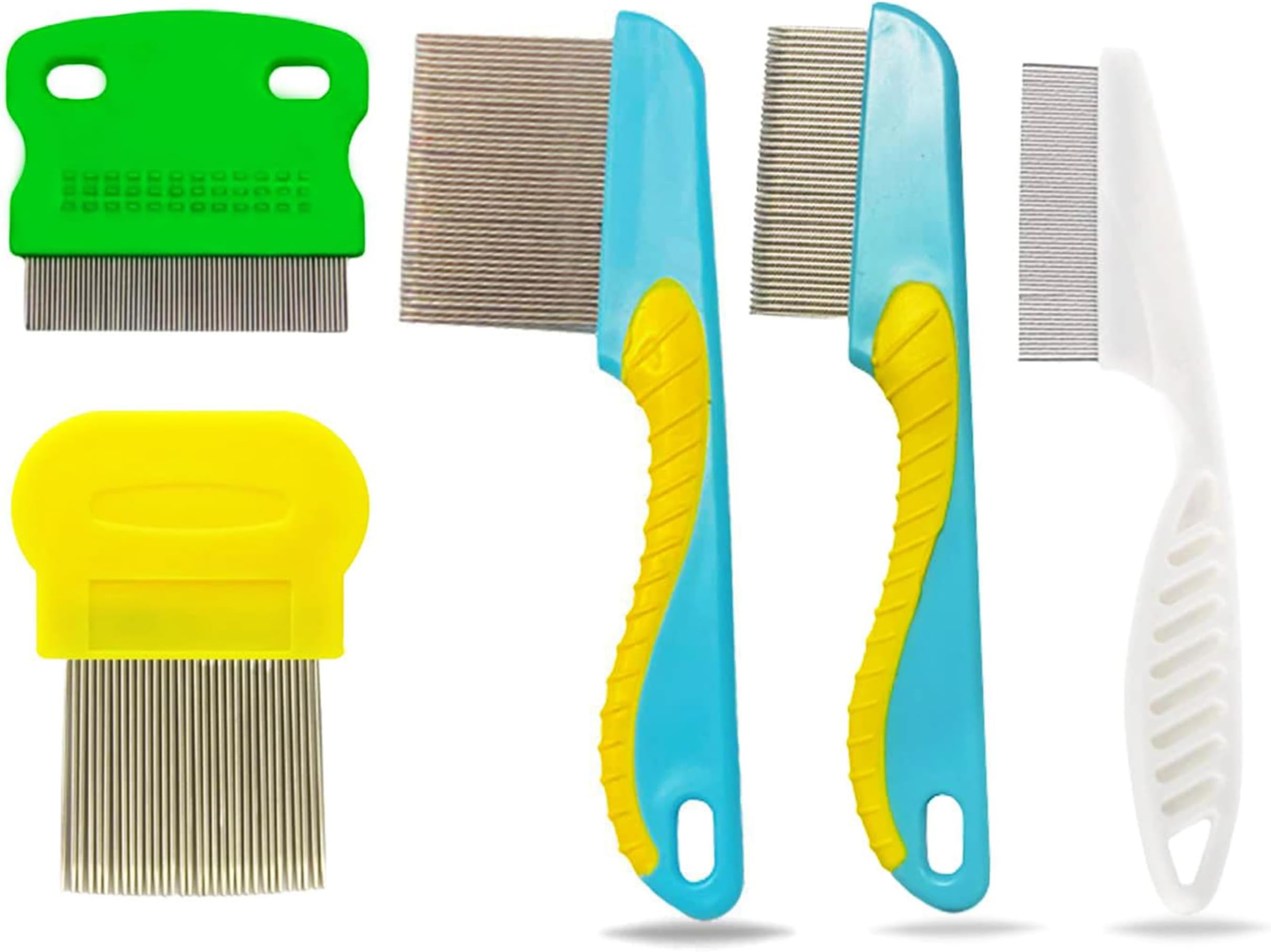 5 Pieces Hair Nit Combs Remove Head Nits Fine Stainless Steel Teeth Head Nit Comb For Pets Kids And Adults