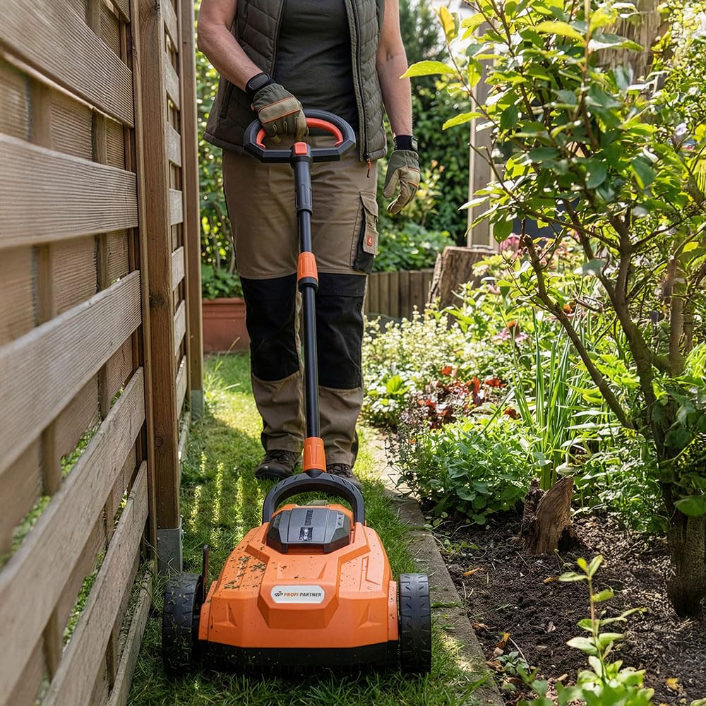 Cortacésped con batería de 18 V – cortacésped compacto para césped pequeño, inalámbrico, ligero, guía precisa