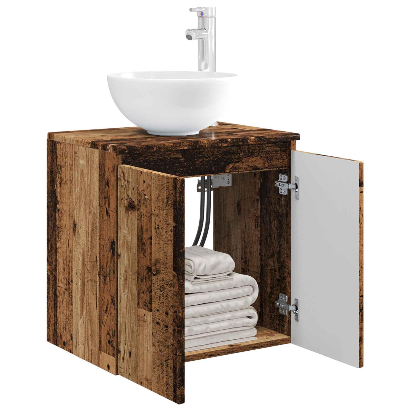 Mueble lavabo de pared madera antigua 49,5 x 41 x 64,5 cm