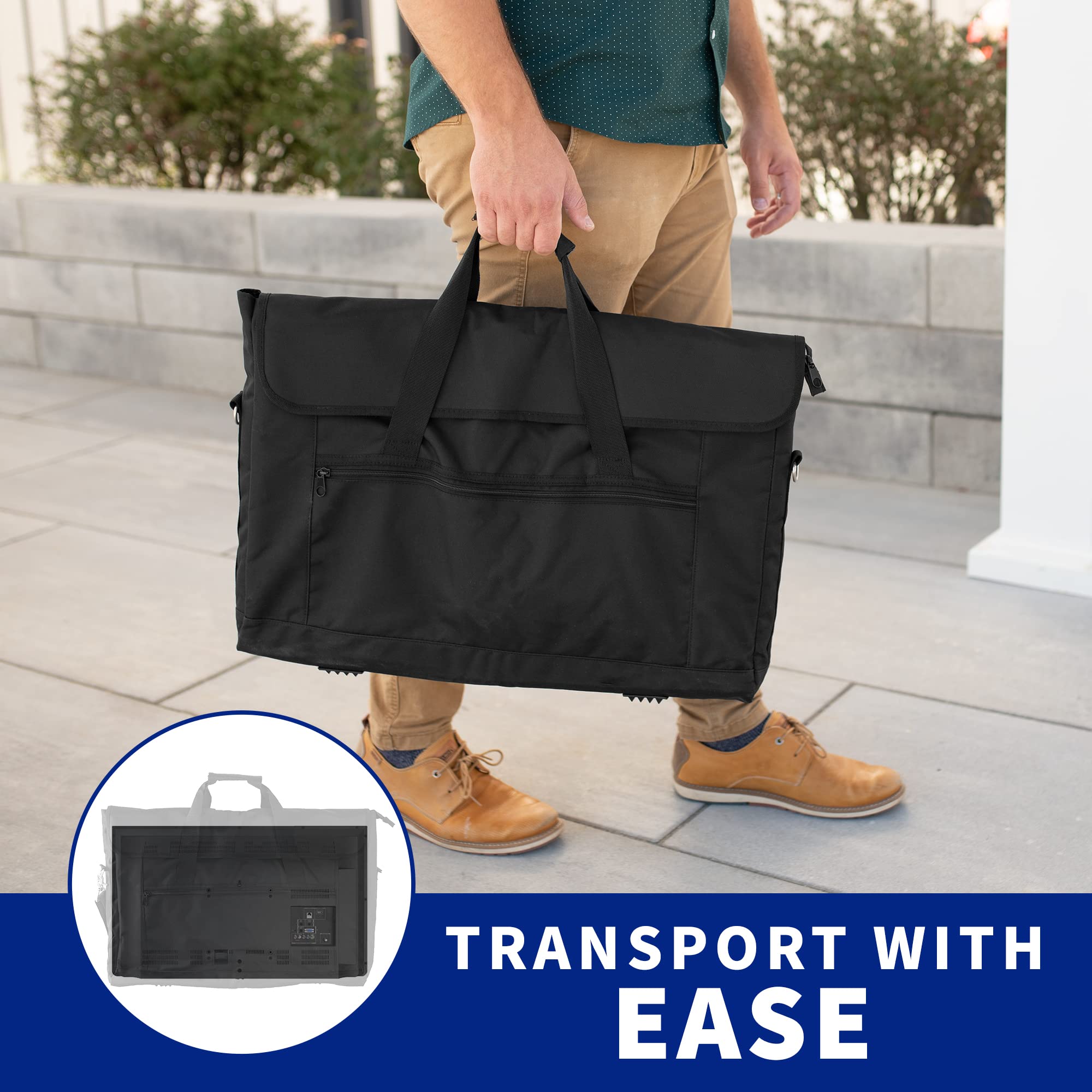 VIVO Custodia da trasporto per monitor fino a 24", borsa da viaggio imbottita con tasca frontale per accessori, tracolla rimovibile, nylon resistente all'acqua, solo borsa, nero, CASE-MT02