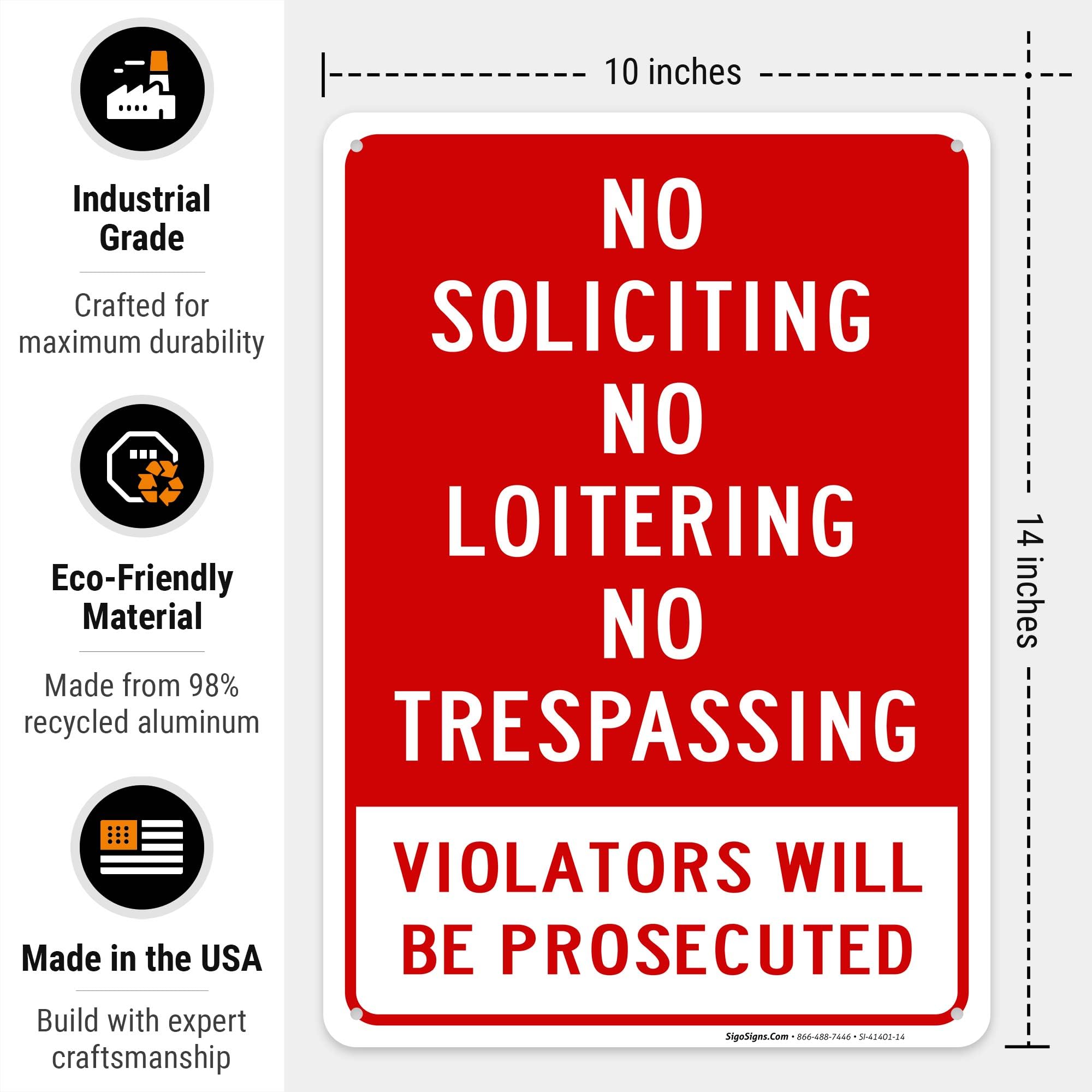 Amazon.com: Sigo Signs: No Loitering Signs