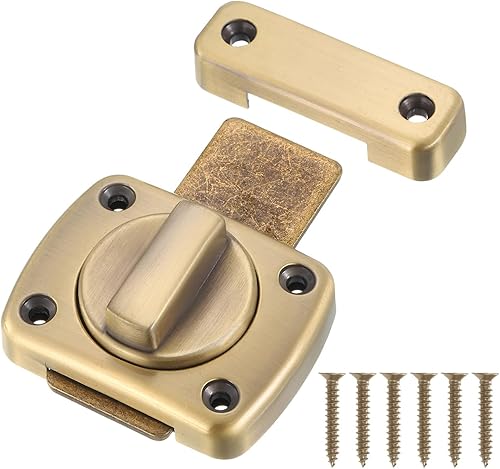 Miniatura 4 de uxcell Rotate Bolt Latch, Zinc Alloy Security Door Lock Gate Latches for Cabinet Furniture Bathroom Window, 2.6x2" Bronze 2Pcs
