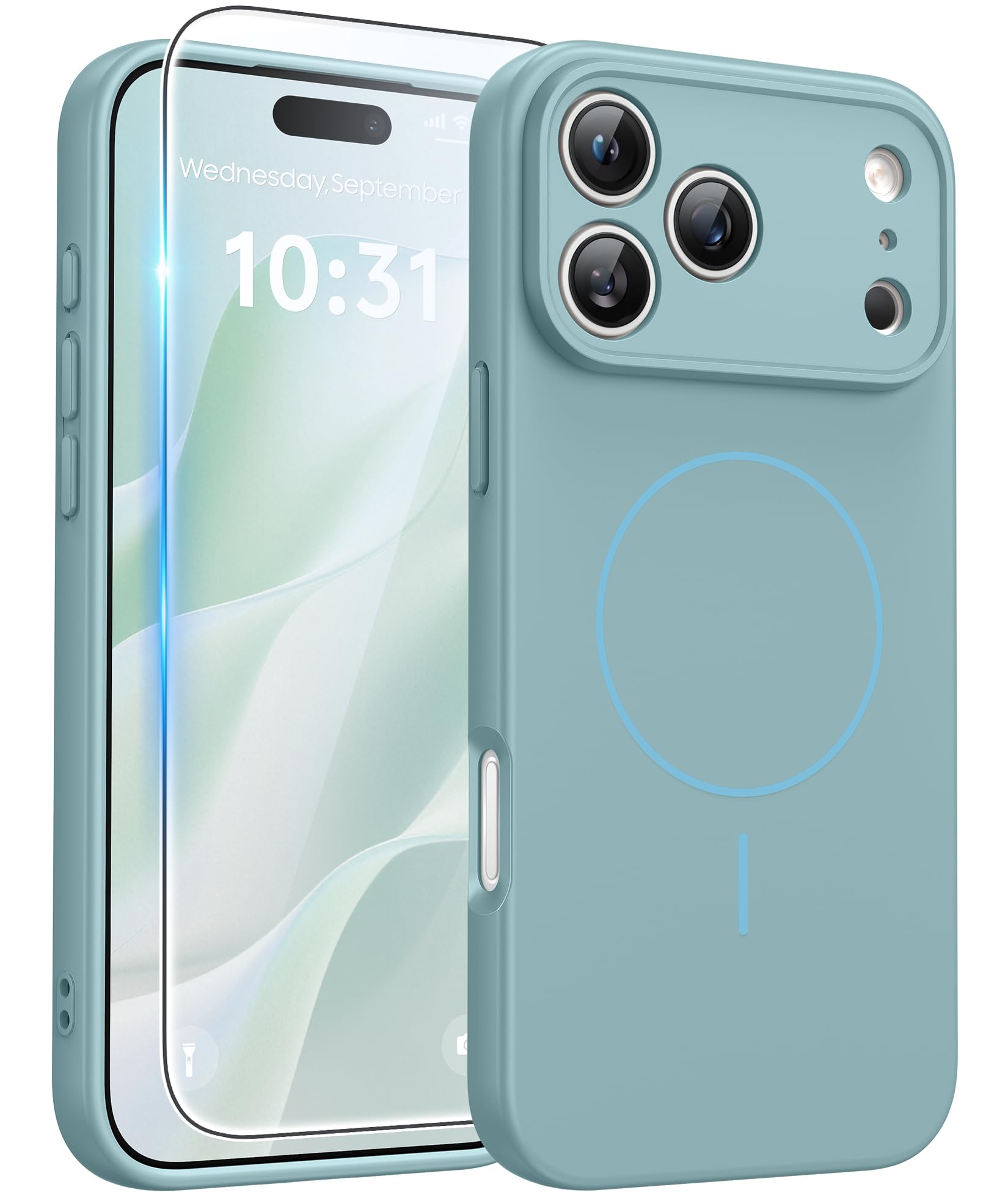 FNTCASE for iPhone 17 Pro Case: [Compatible with Magsafe] Translucent Matte Cases with [Full Camera Protection] [Screen Protector] Military Grade Shockproof Protective Phone Cover - Light Pink — view 12