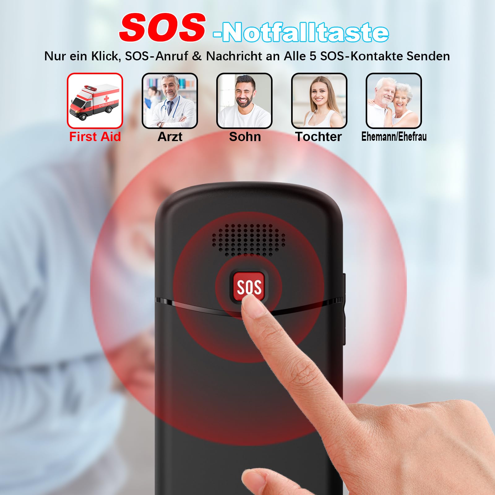 uleway 4G Seniorenhandy ohne Vertrag, Großtasten Handy, einfach Bedienung