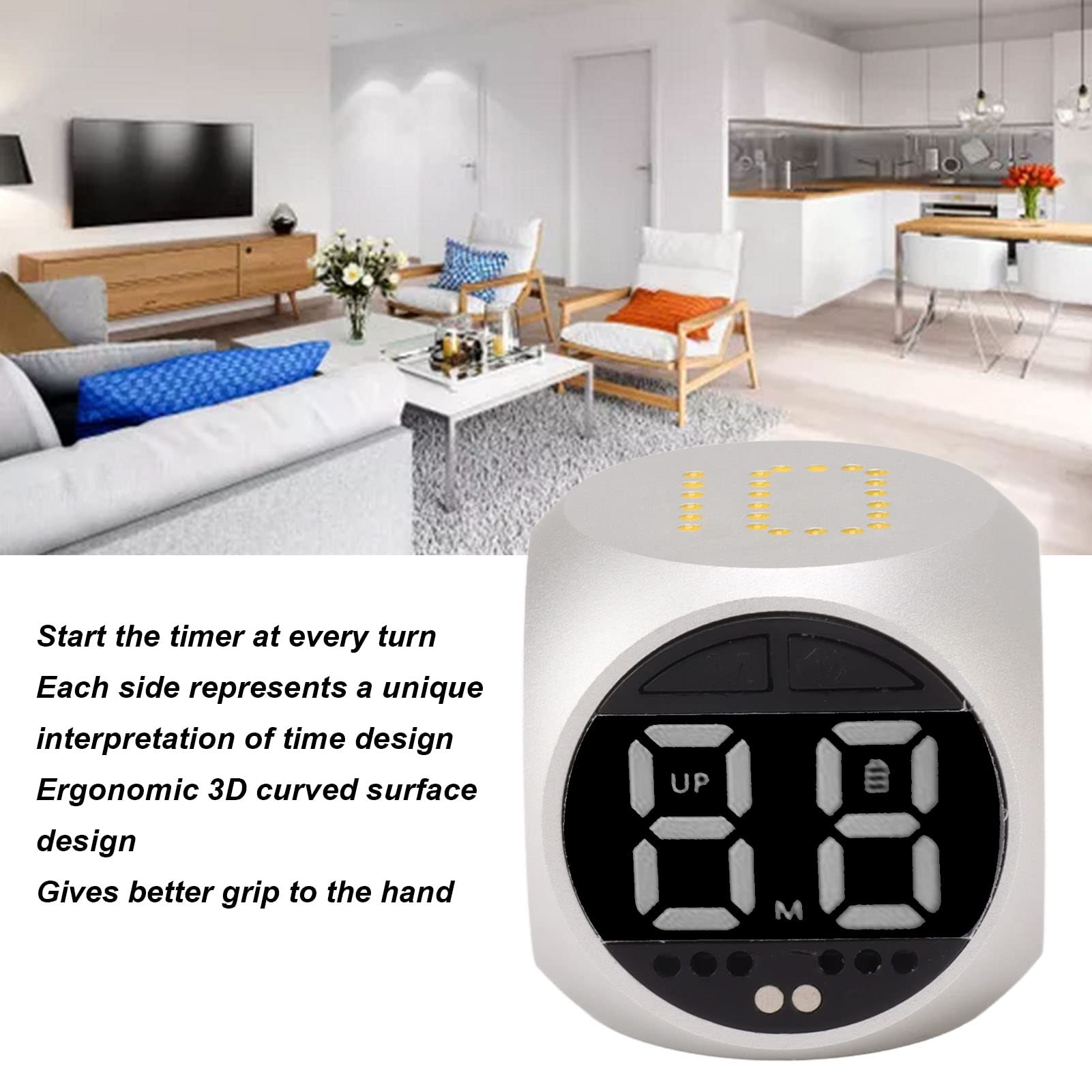 Timer a Sei Lati, Timer da Allenamento, Timer da Cucina Digitale, Superficie 3D, Preciso, Cubo Digitale, Timer da Allenamento, per la Gestione del(3 lame per sega piccole e 1 lama per sega grande)