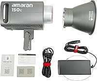 Vista 8 de Aputure Amaran 150c luz de video COB, RGBWW 150W, CCT de 2,500K a 7,500K con ajuste G/M, 15,610 lux @ 1m con hiperreflector, control por APP