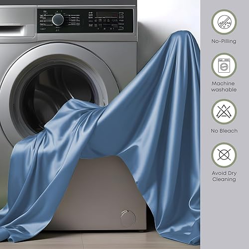 Miniatura 7 de Linenwalas Juego de sábanas prémium 100% viscosa derivada de bambú California King, ultrasuave, transpirable y refrescante, ideal para personas que